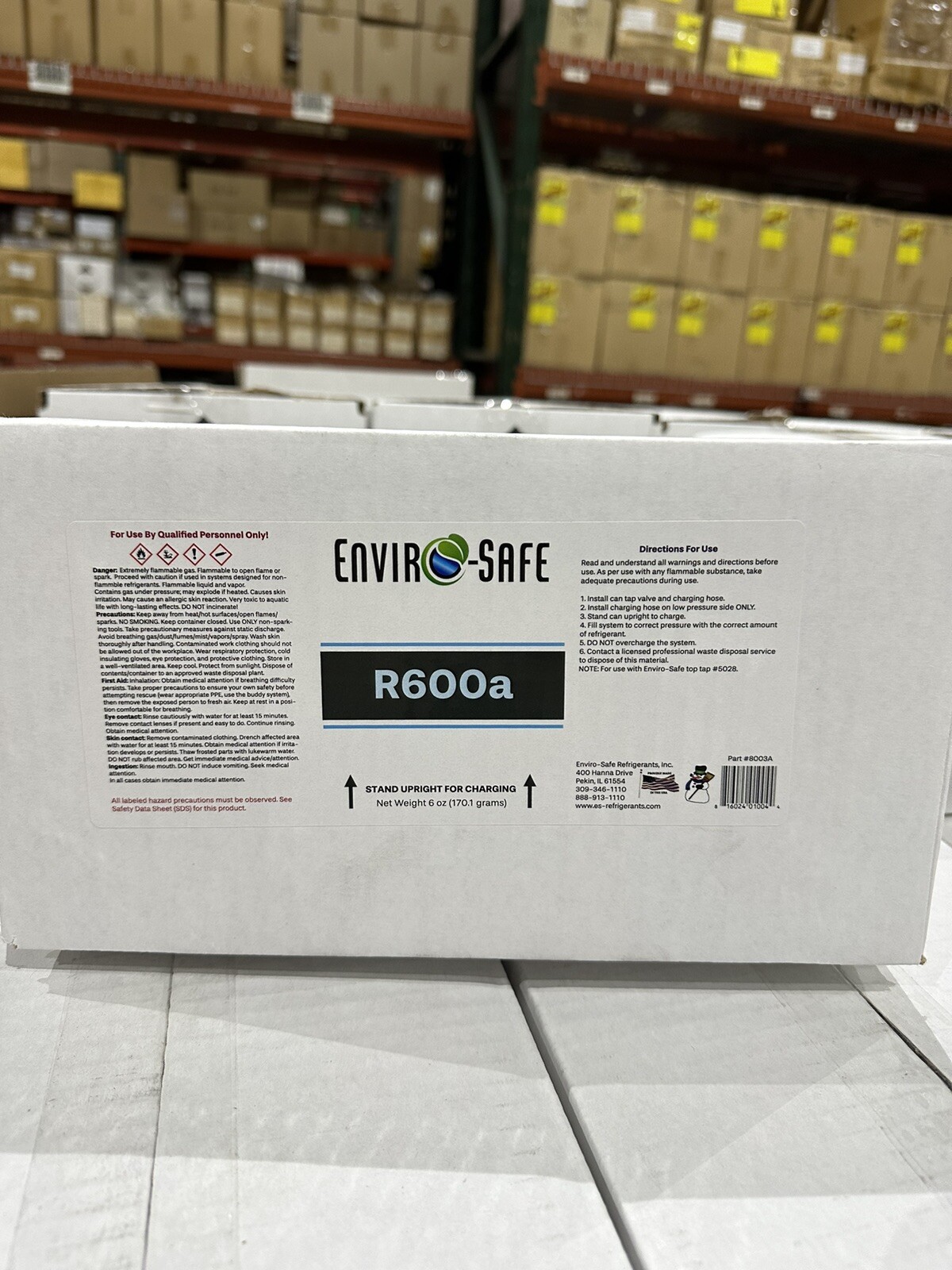 R600a UPRIGHT (12) 6 oz. Cans, Isobutane