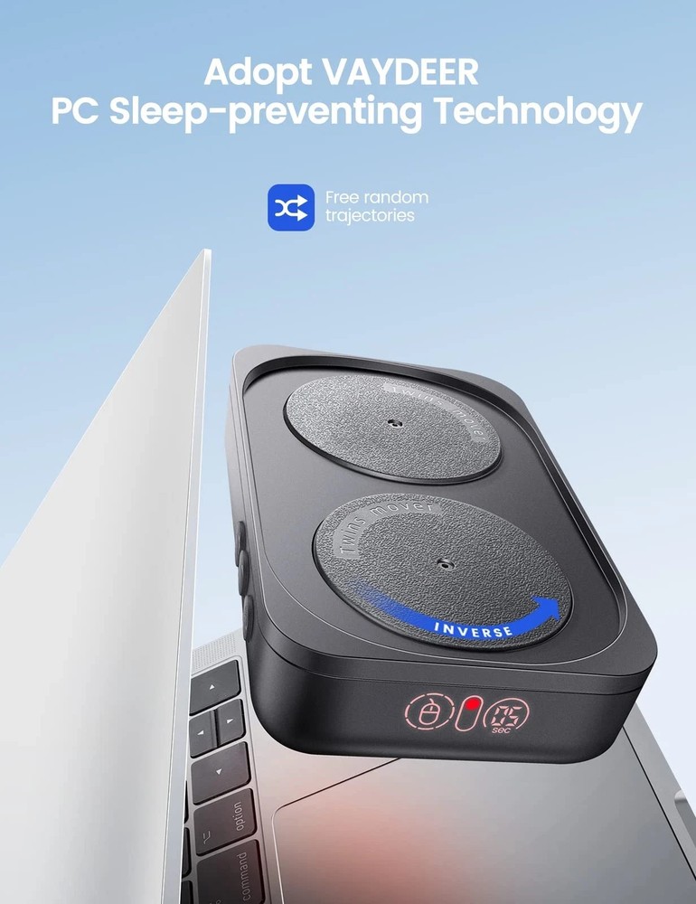 Undetectable Mouse Jiggler,Mouse Mover Jigger Device with LED Screen,Interval...