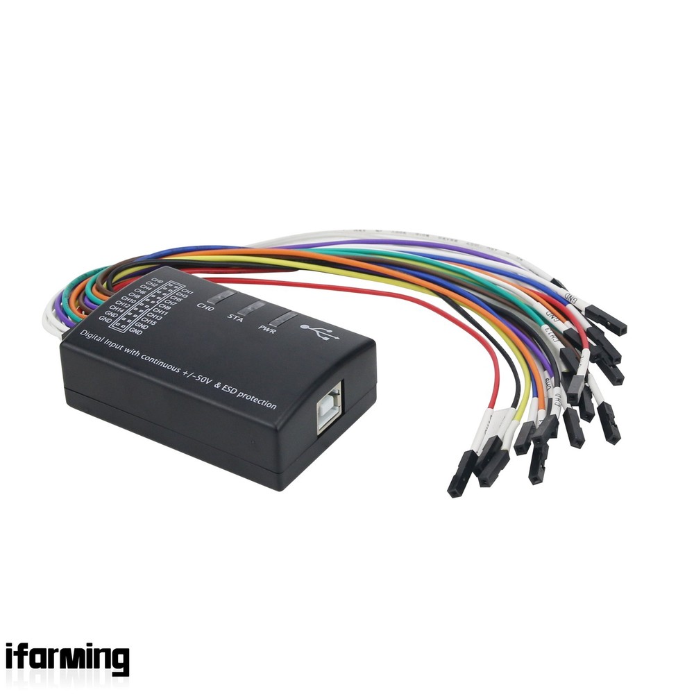 Mini 16 Logic Analyzer USB 100M Max Sample Rate 16CH Support 1.2.10 Software US