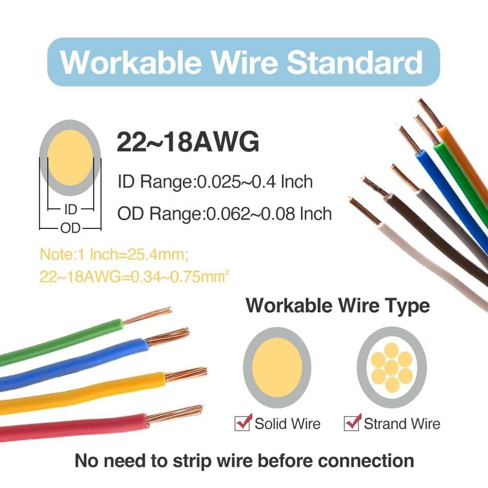 Double-Wire Plug-in Connector, Low Voltage Wire Connector with Locking Buckle...