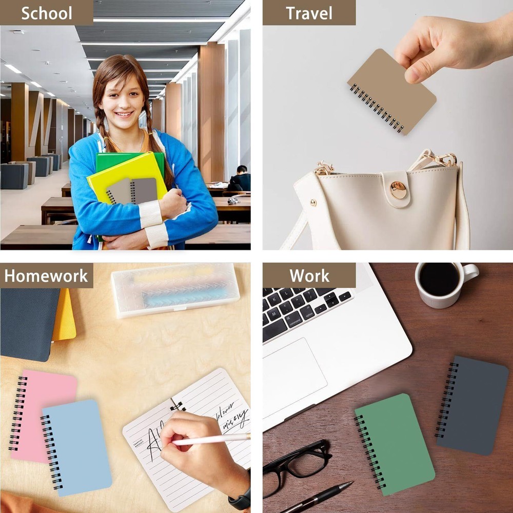 8 Pack Spiral Notebook Small Pocket Notebook 3x5 Spiral Notepads with Lined P...