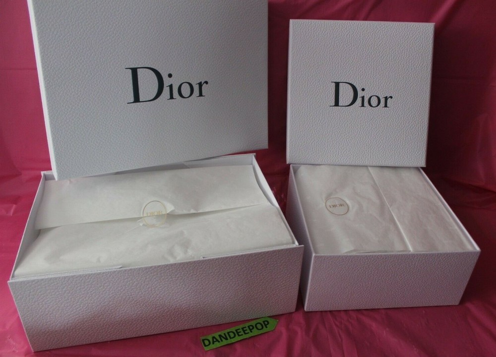 2 Dior Luxury Empty Gift Boxes With White Lettering