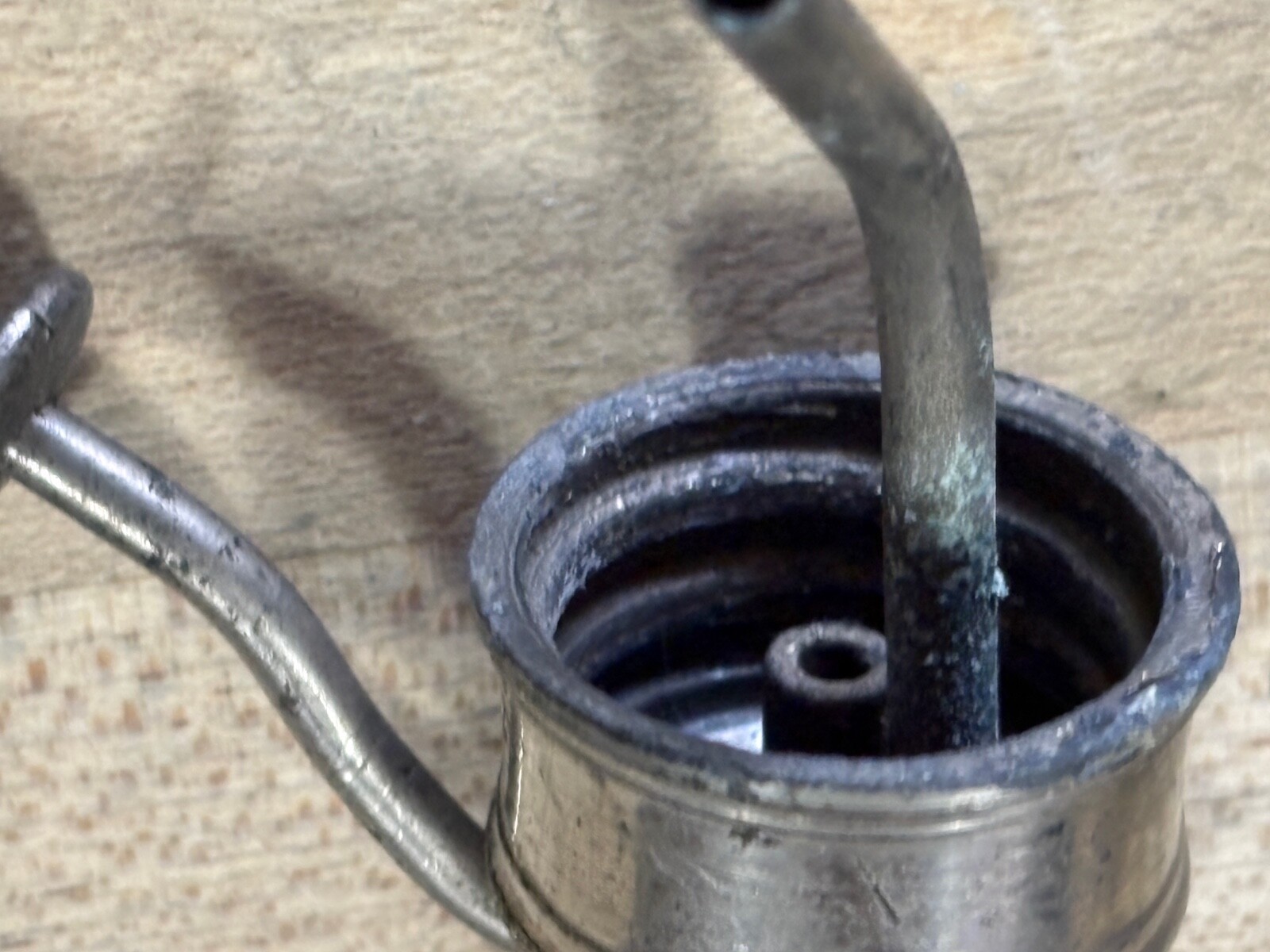 Antique Surgical instrument, screw attachment for bottle with two metal tubes