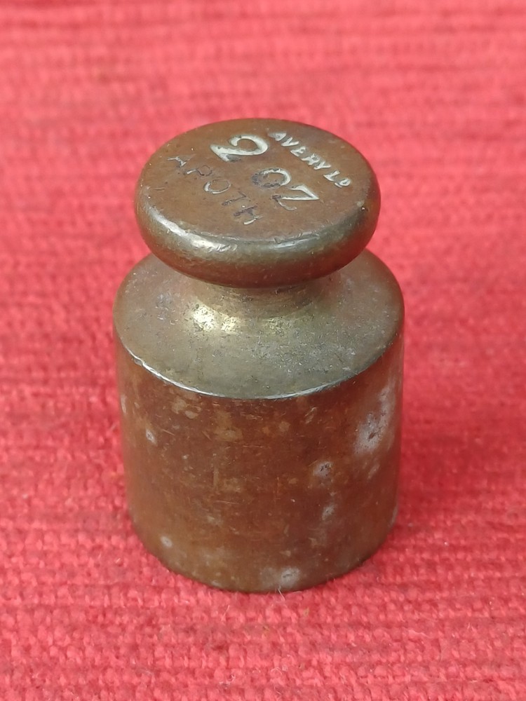 Antique 2oz Avery Apoth Brass Weight