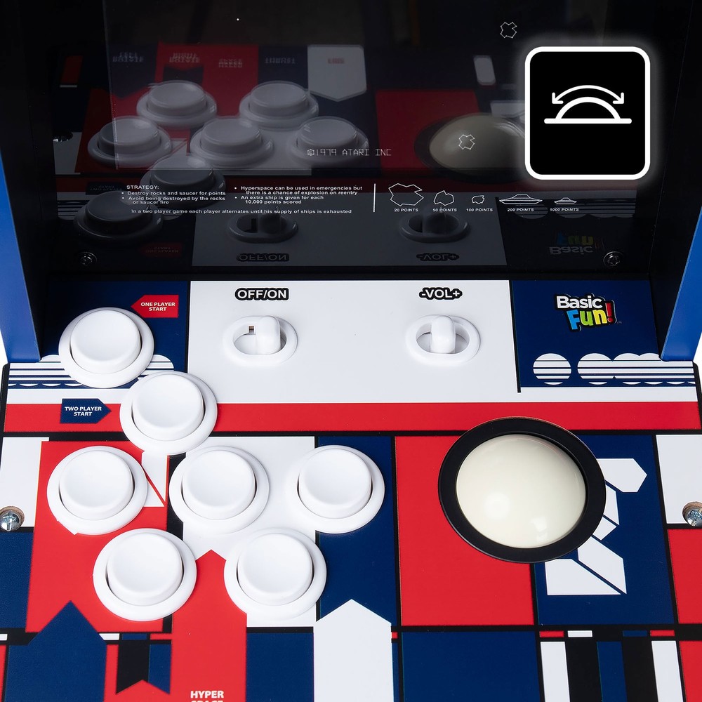 Arcade Classics Atari Asteroids Counter Series Arcade Game with 8 Inch Screen