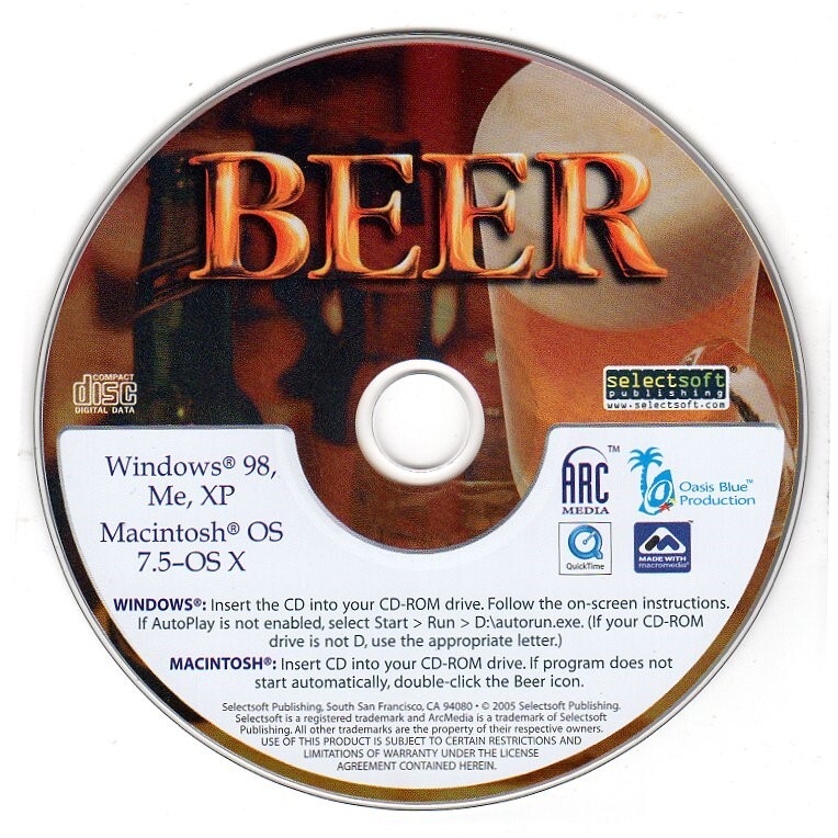 BEER: The Interactive Guide CD-ROM for Win/Mac - NEW CD in SLEEVE
