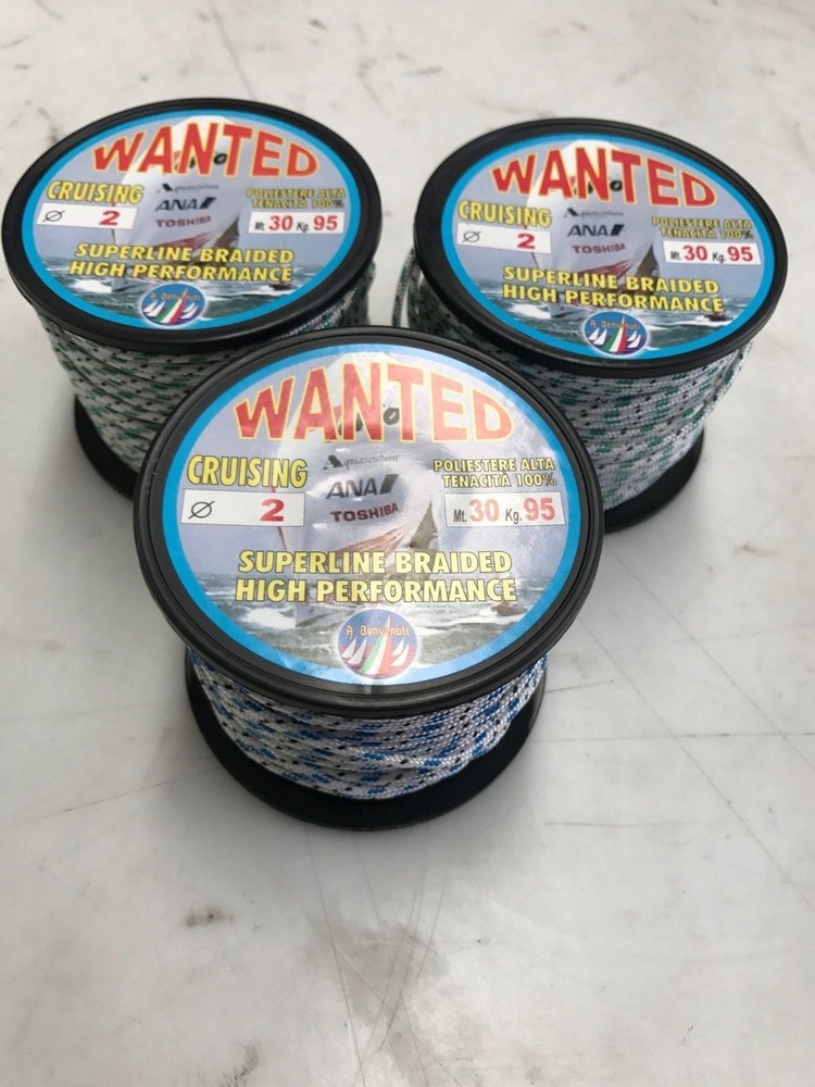 3 x BRAIDED HIGH PERFORMANCE ROPE -POLYESTER PRESTRETCHED 3mm Dia,17m per roll