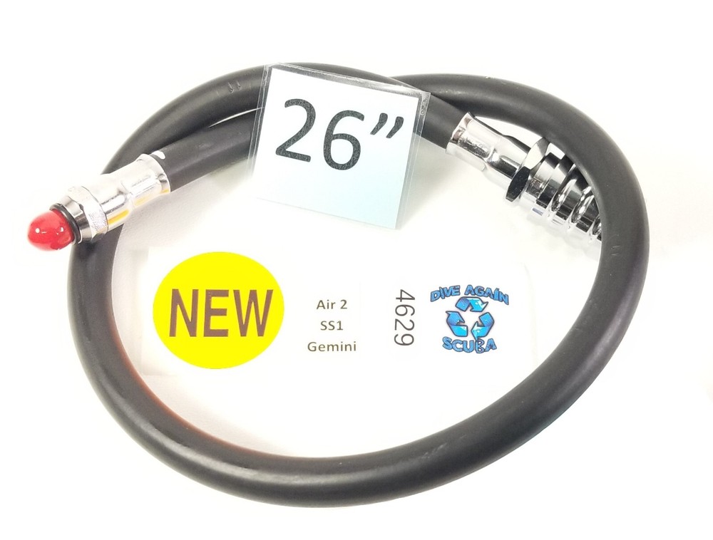 NEW Atomic SS1 Safe Second BCD QD Octo Inflator Hose Air Source 26" Scuba Dive