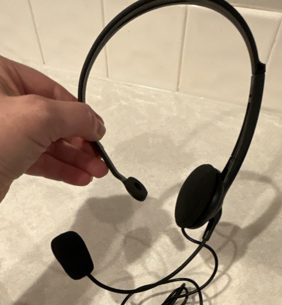 Rocketfish Broadcaster PS3 USB Wired Headset Boom Mic Adjustable Headband 15ft