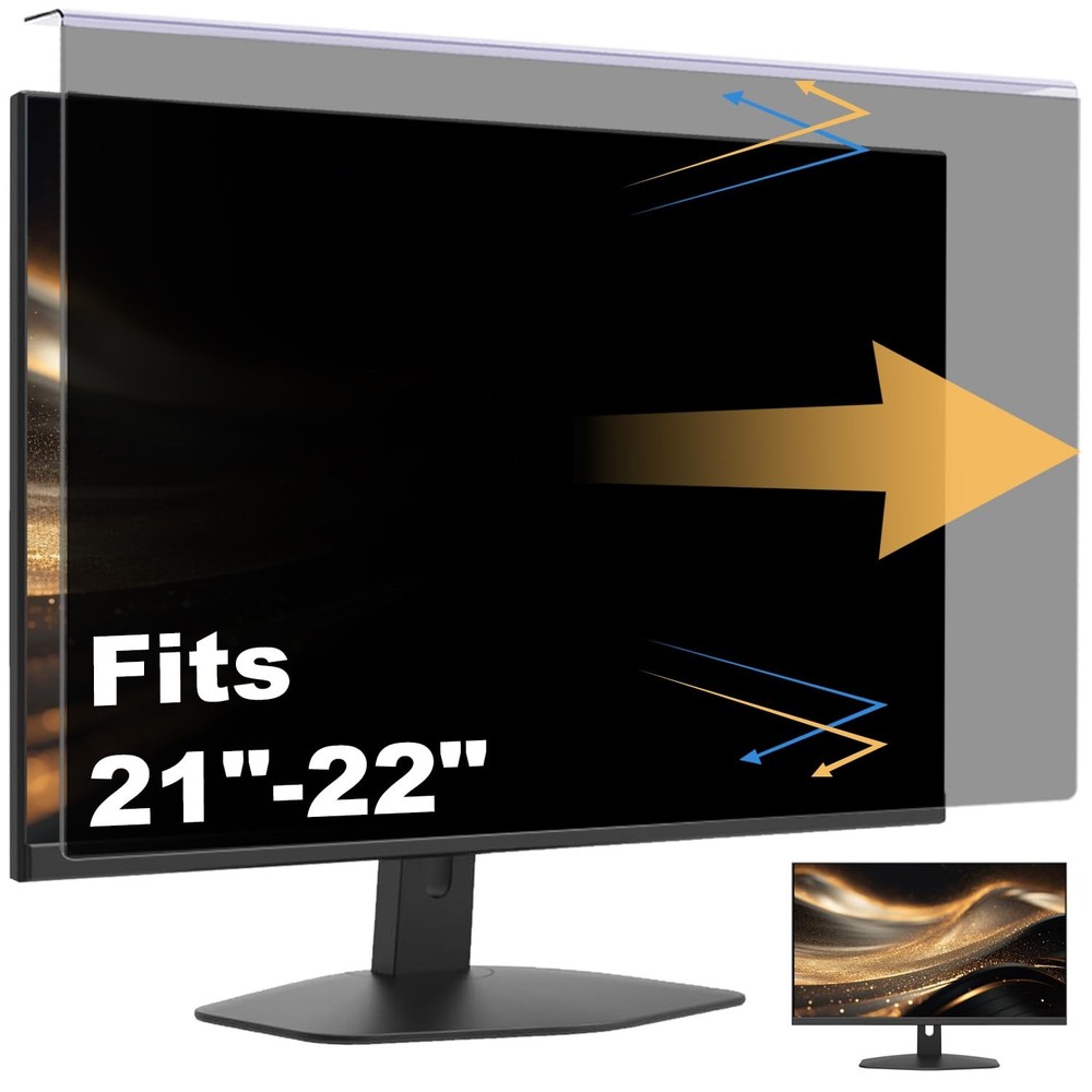 Hanging Computer Privacy Screen Protector Shield for 21.5/22 Inch Widescreen ...