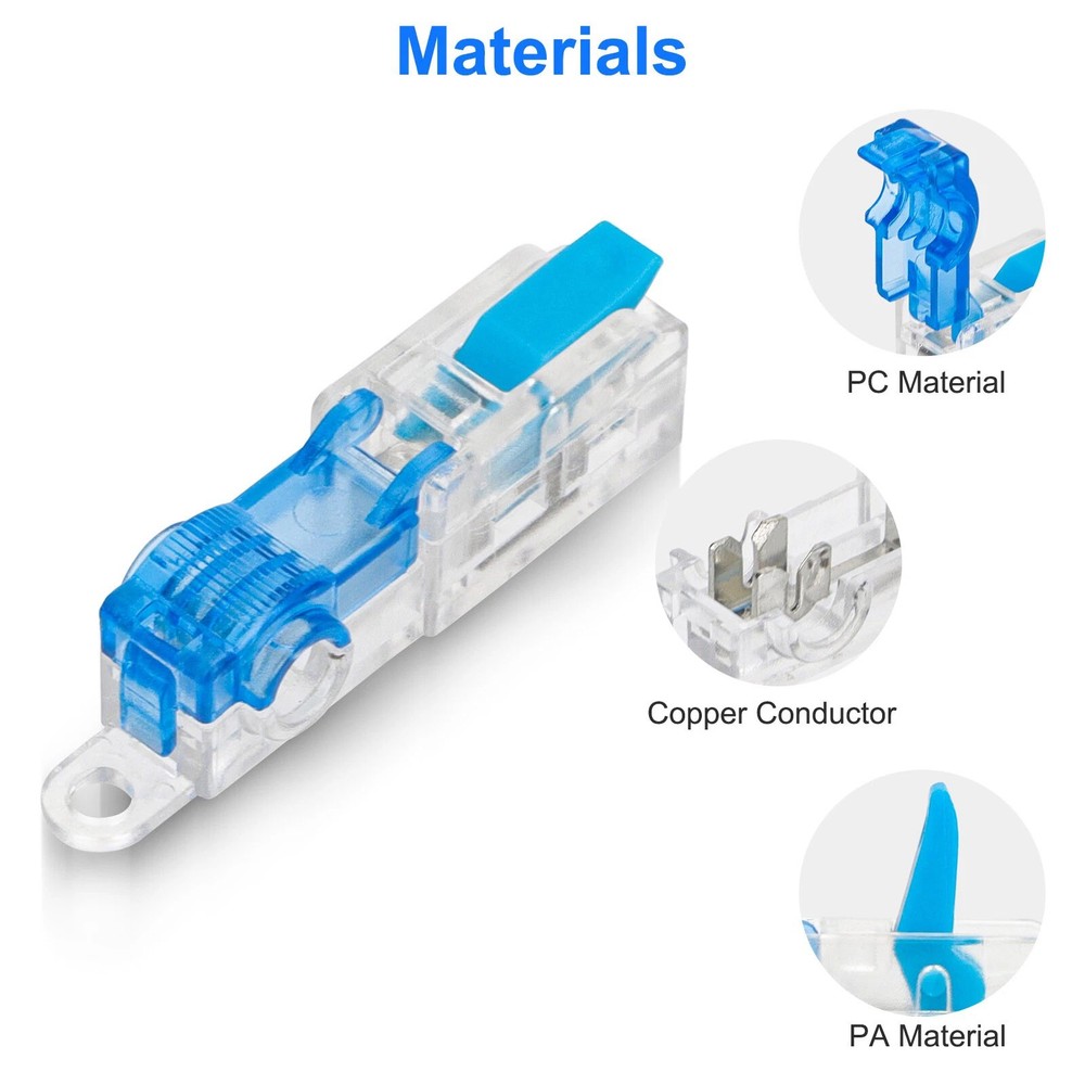30Pcs T-Tap Splicing Terminals Durable Plastic Casing Material 250 Volt Rating