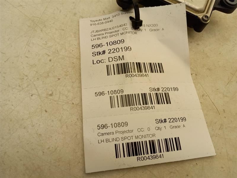 18 19 LEXUS NX300 REAR DRIVER LEFT BLIND SPOT MODULE
