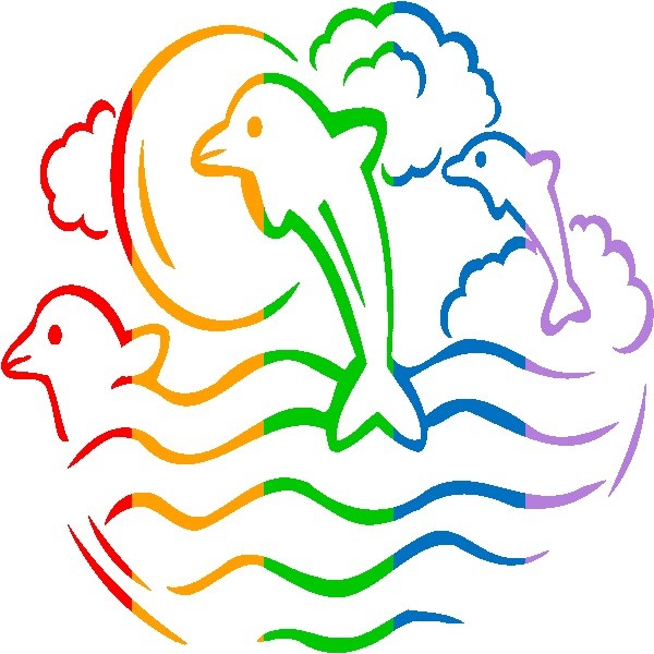 30 Custom Rainbow Dolphin Art Personalized Address Labels