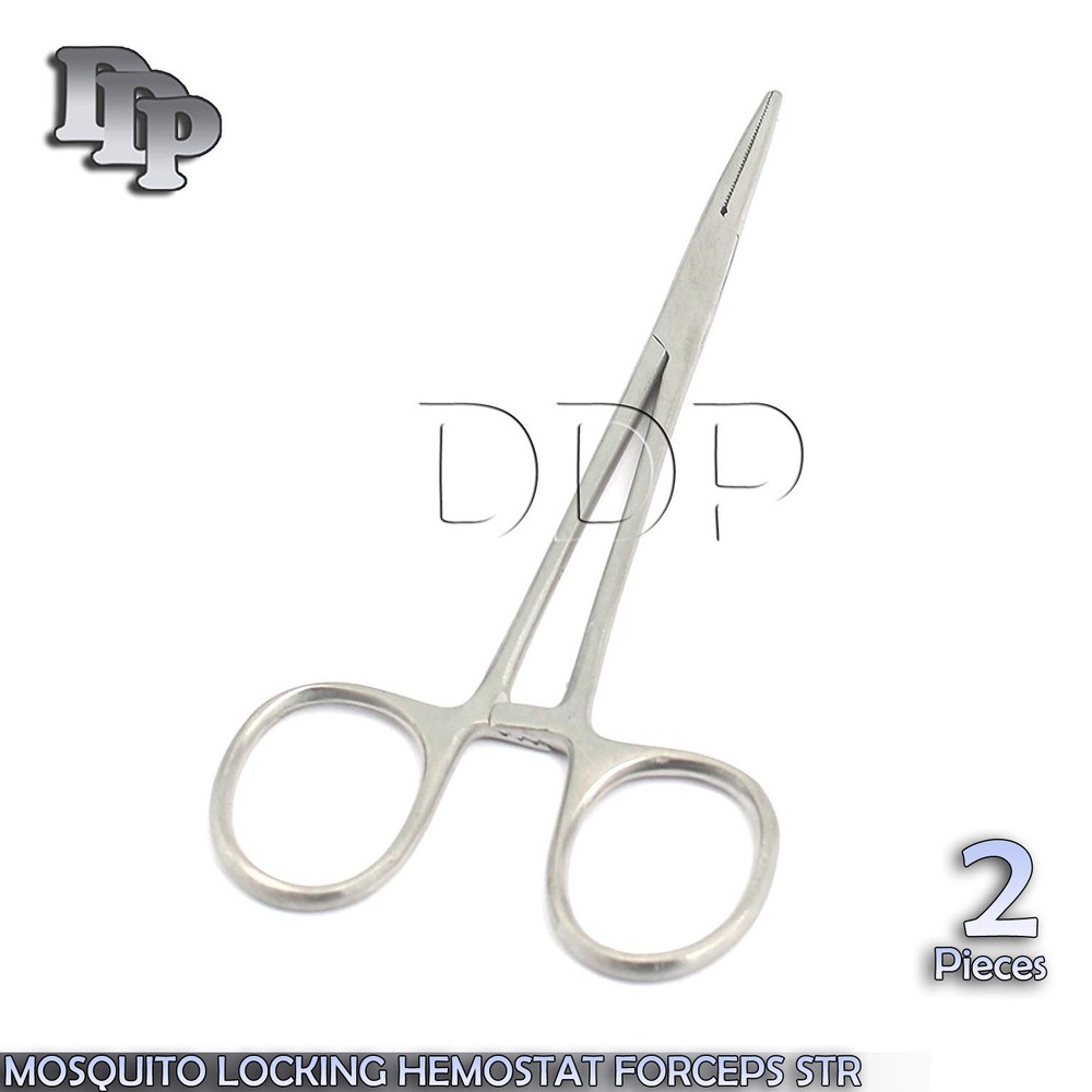 2 Pcs Mosquito Locking Hemostat Forceps 5.5" Straight Surgical Instruments