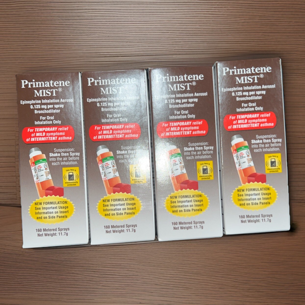 (4)~Pack Primatene Mist Epinephrine Inhalation Aerosol 160 Sprays Exp 2027/02+