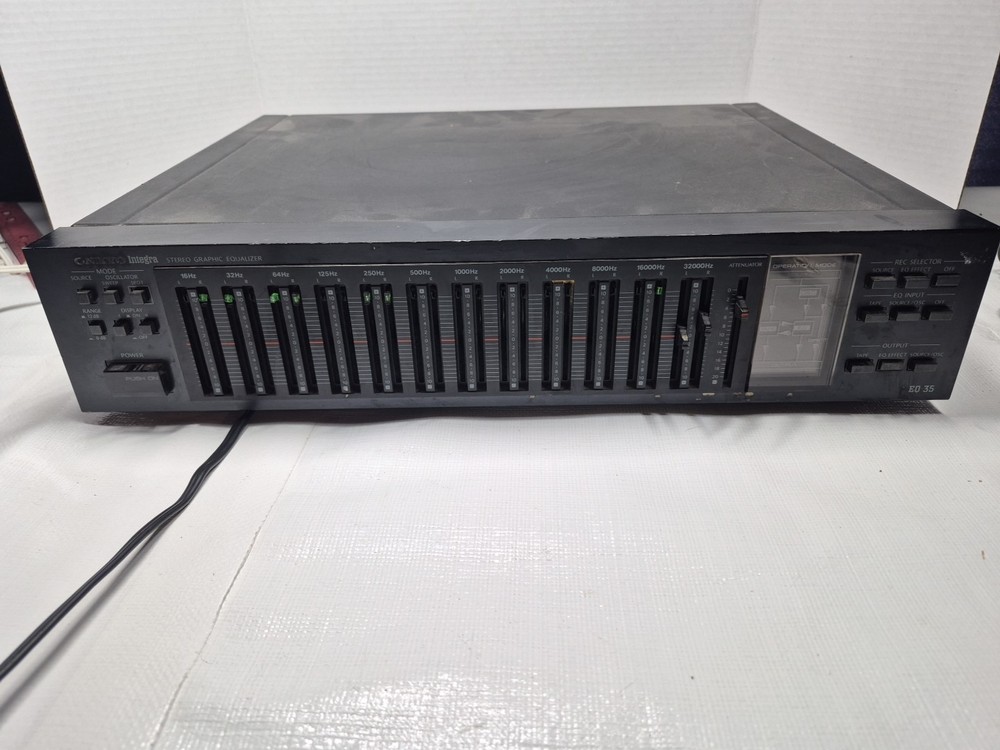 onkyo integra eq-35 Equalizer - Powers On - Missing Slider Knobs - As Is Read