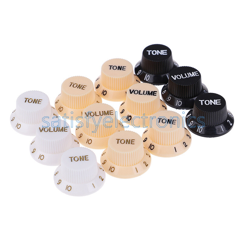 3Pcs/set Plastic Guitars Strat Knob 1-Volume 2-Tone Control Knobs For Guitar NEW