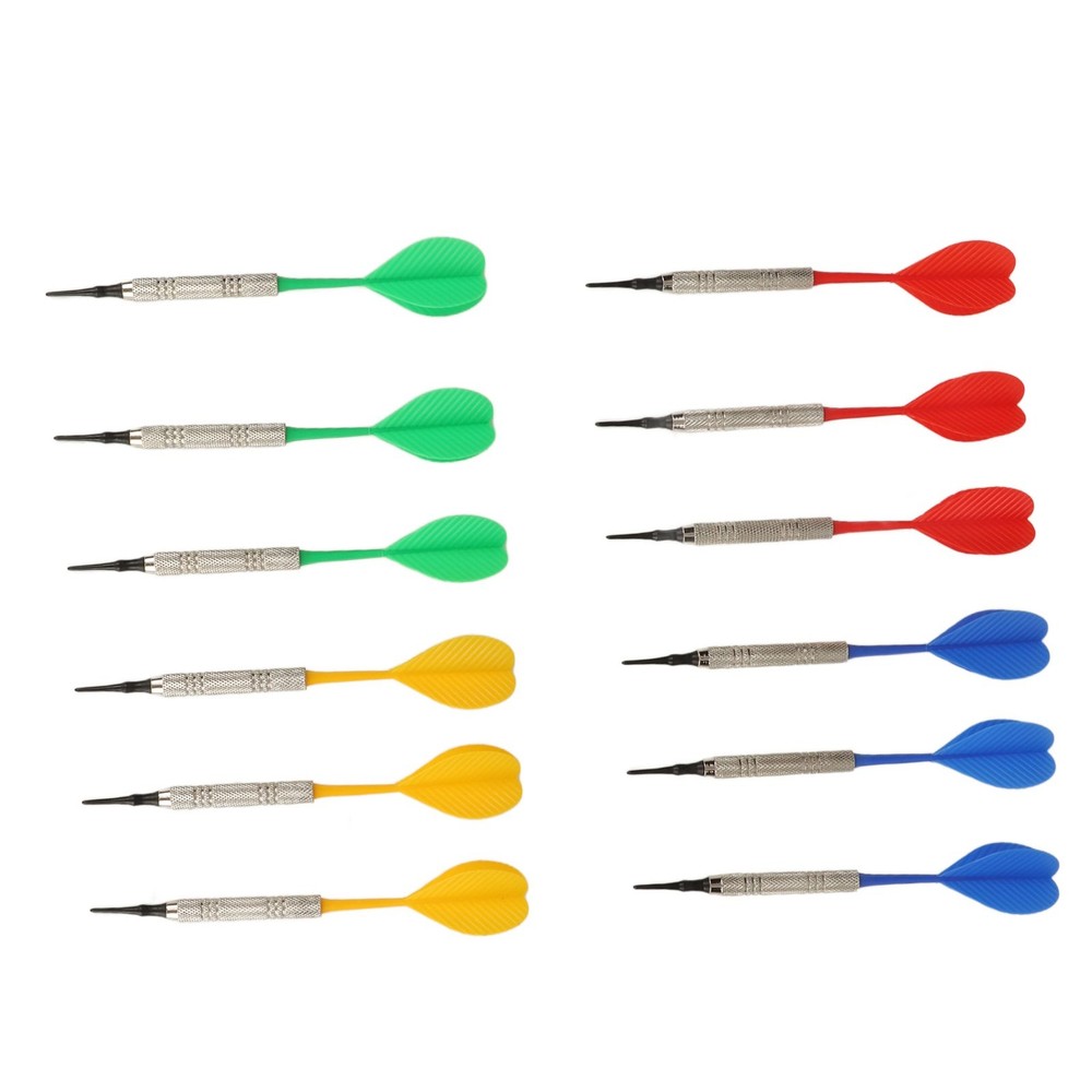 12PCS Soft Tip Darts For Beginners Plastic Indoor Darts Set With 100PCS
