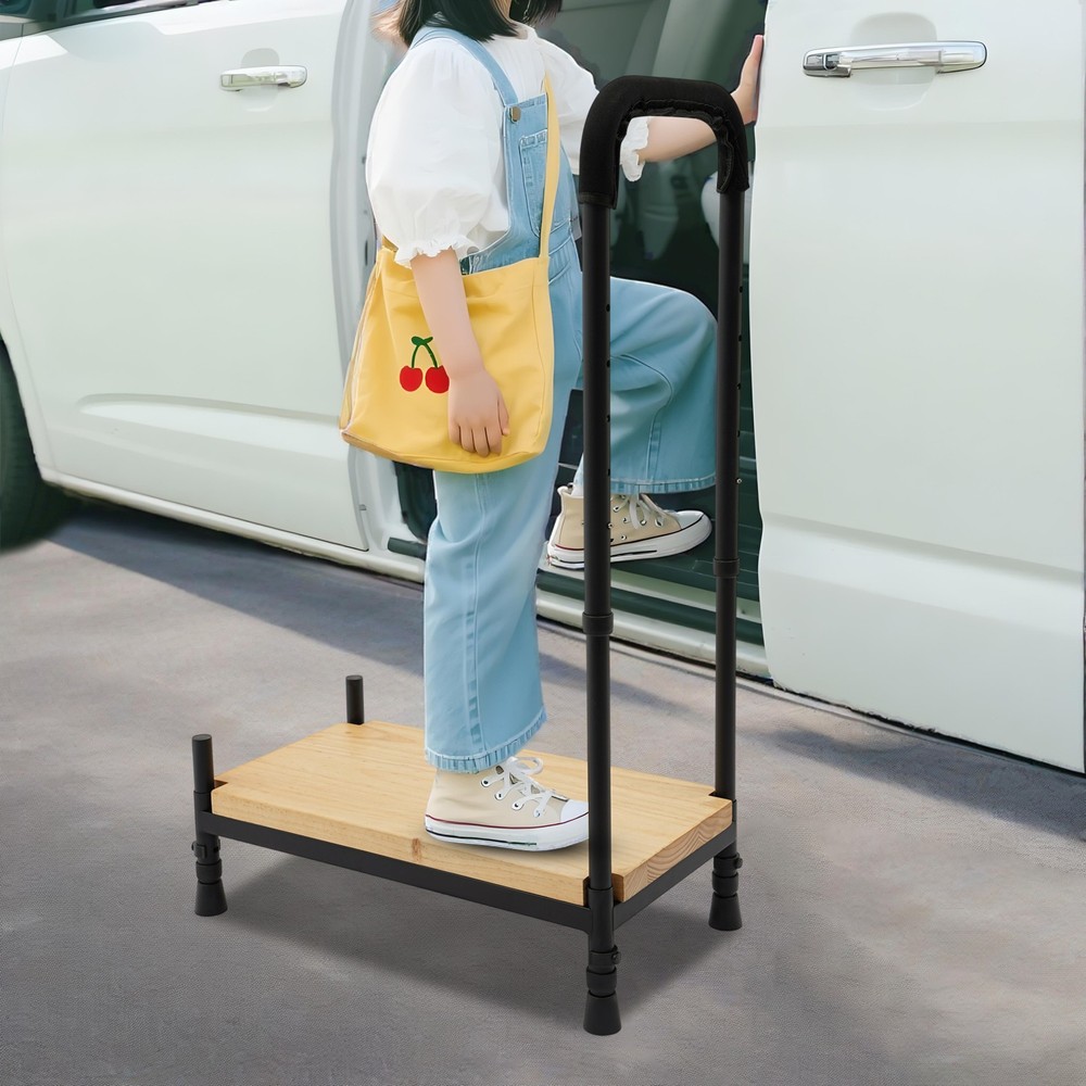 Adjustable Bed Step Stool with Handle for Elderly Seniors 400lbs Capacity