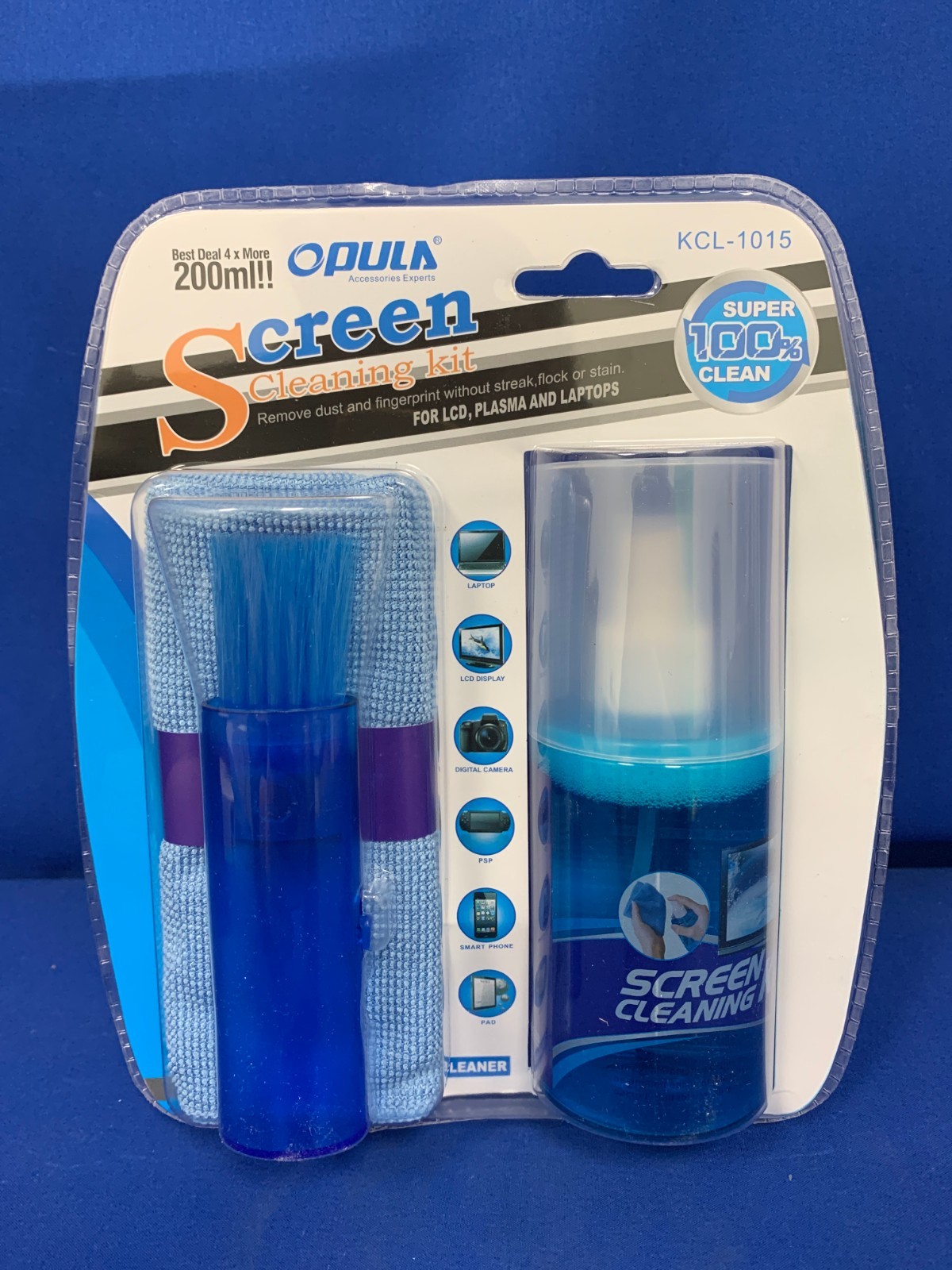 Screen Cleaning Kit Cleaner Spray Brush Microfiber Cloth Wipe Phone TV Camera