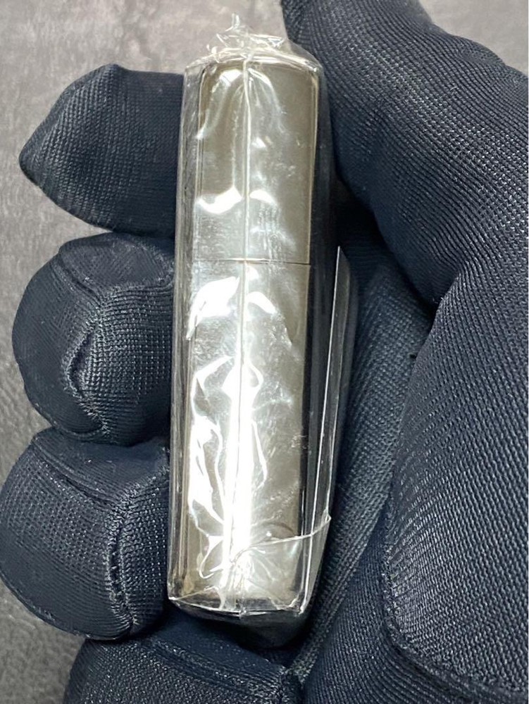 Zippo Fire Stripe Silver Etching One Sided Processing Lighter Regular Japan