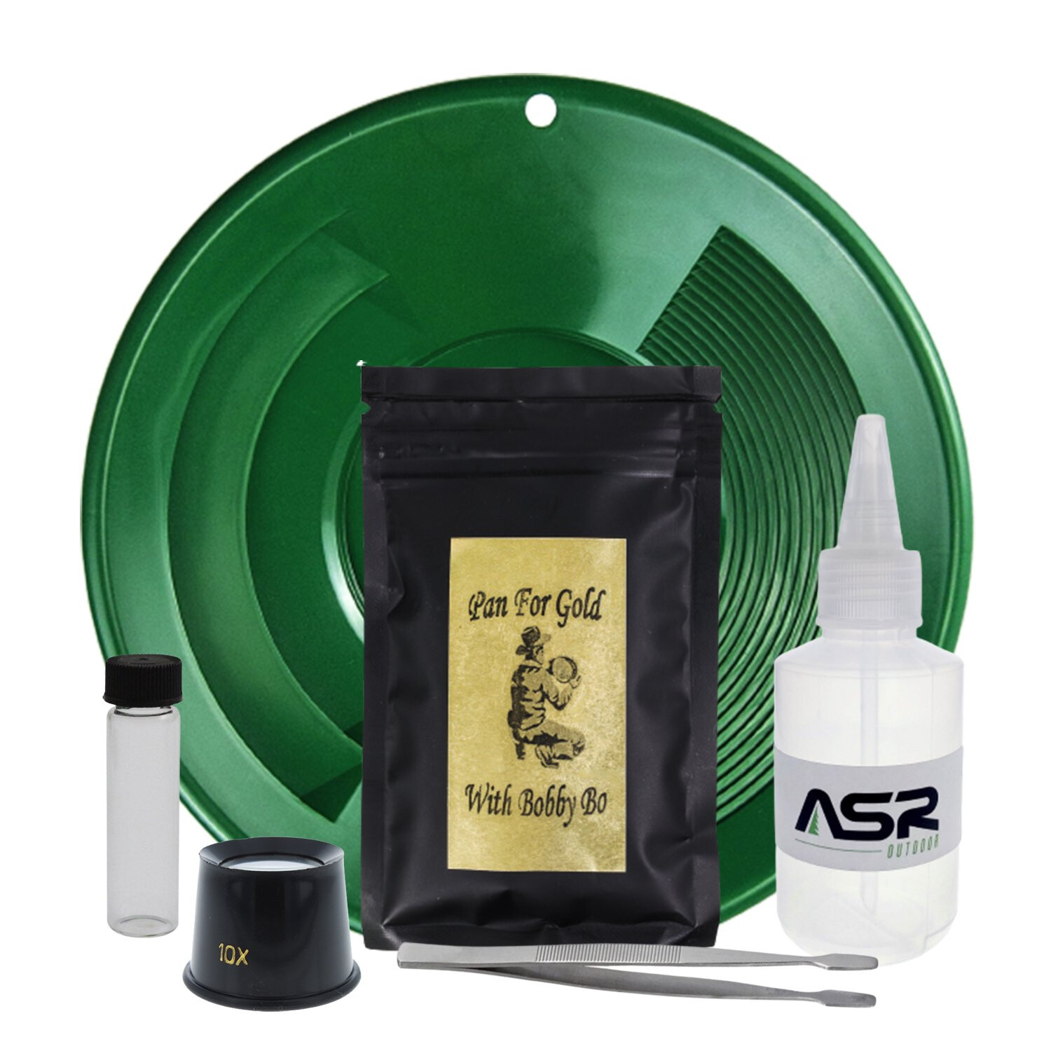ASR Outdoor Gold Panning Kit with Paydirt Beginner Prospecting Equipment 6pc,