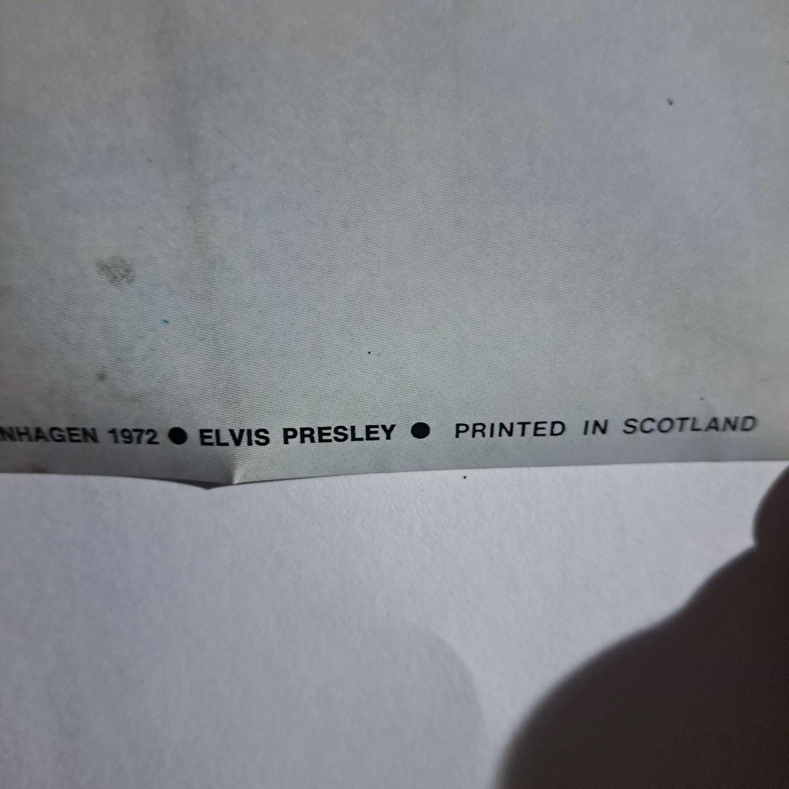 Elvis Presley Poster 1972 Minerva Copenhagen 24x36 Original Promo Print Scotland