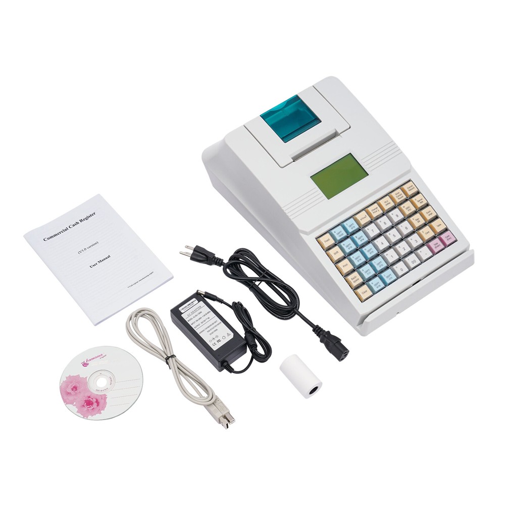 40-Keys Cash Register Tabletop Ratail Cash Register Rectangular Cashing System