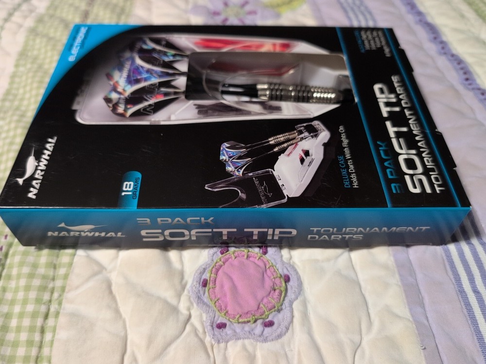 Narwhal Tournament Soft Tip Darts Includes Deluxe Storage Case, 3 Pack.