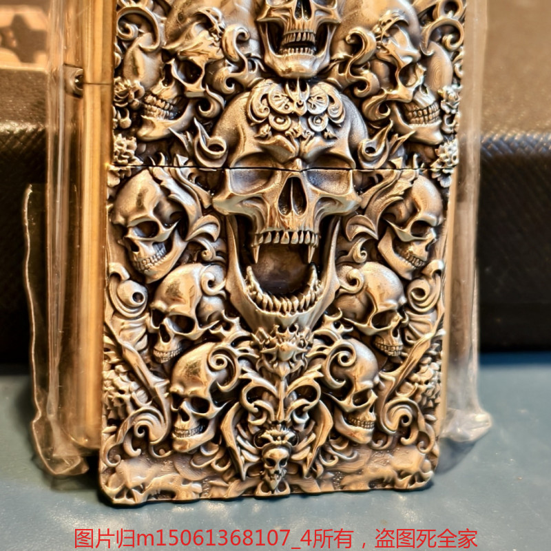 High Precision Brass Skull Lighter Emblem DIY Accessory Without Lighter