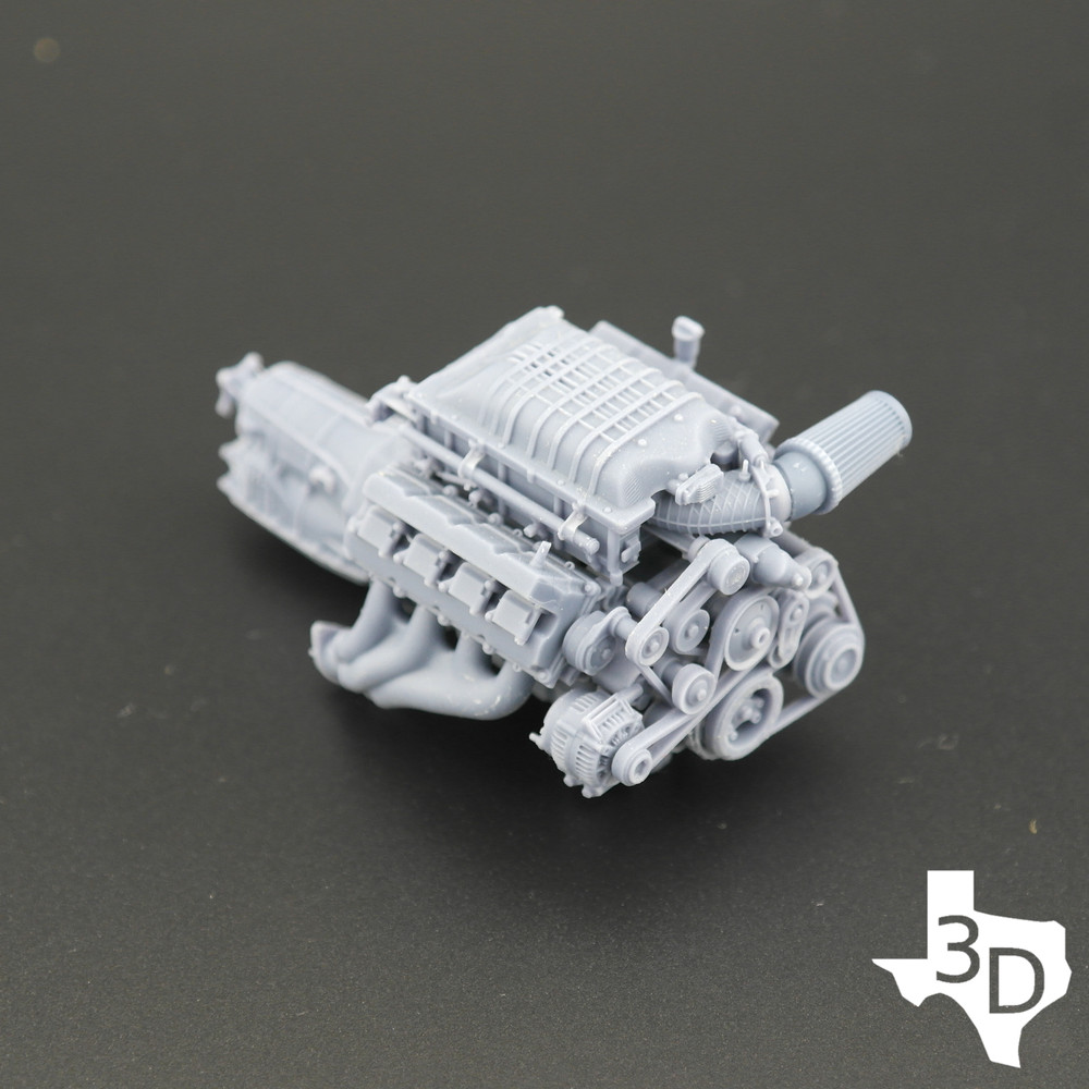 Dodge Hellcat model engine resin 3D printed 1:24-1:8 scale