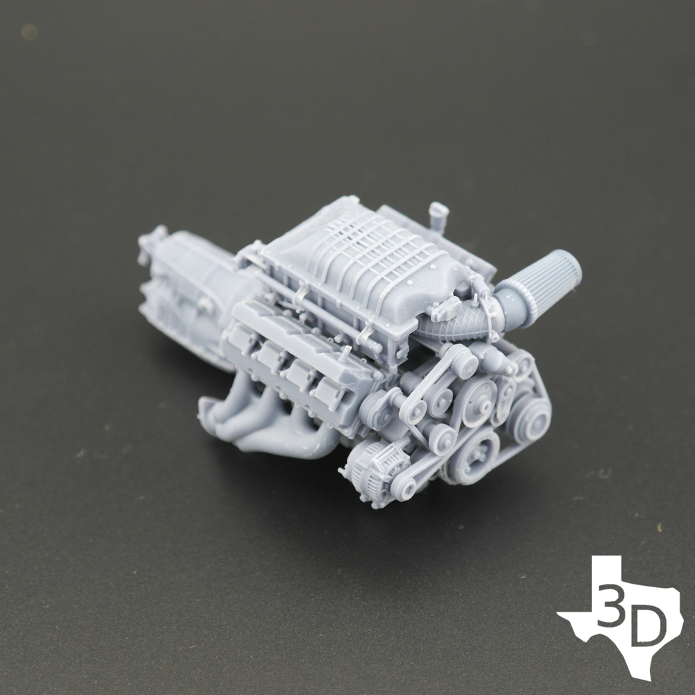 Dodge Hellcat model engine resin 3D printed 1:24-1:8 scale