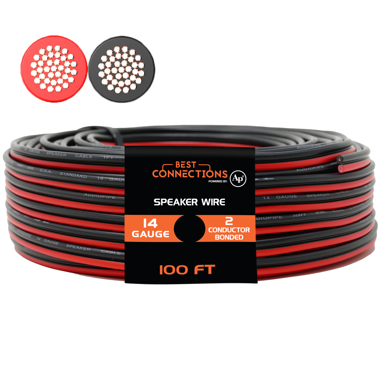 14 Gauge 100 Feet Speaker Wire Red Black Bonded Stranded Car Stereo