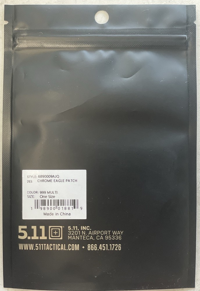 *BRAND NEW* 5.11 TACTICAL CHROME EAGLE 🦅 PATCH GLOSSY HOOK BACKING