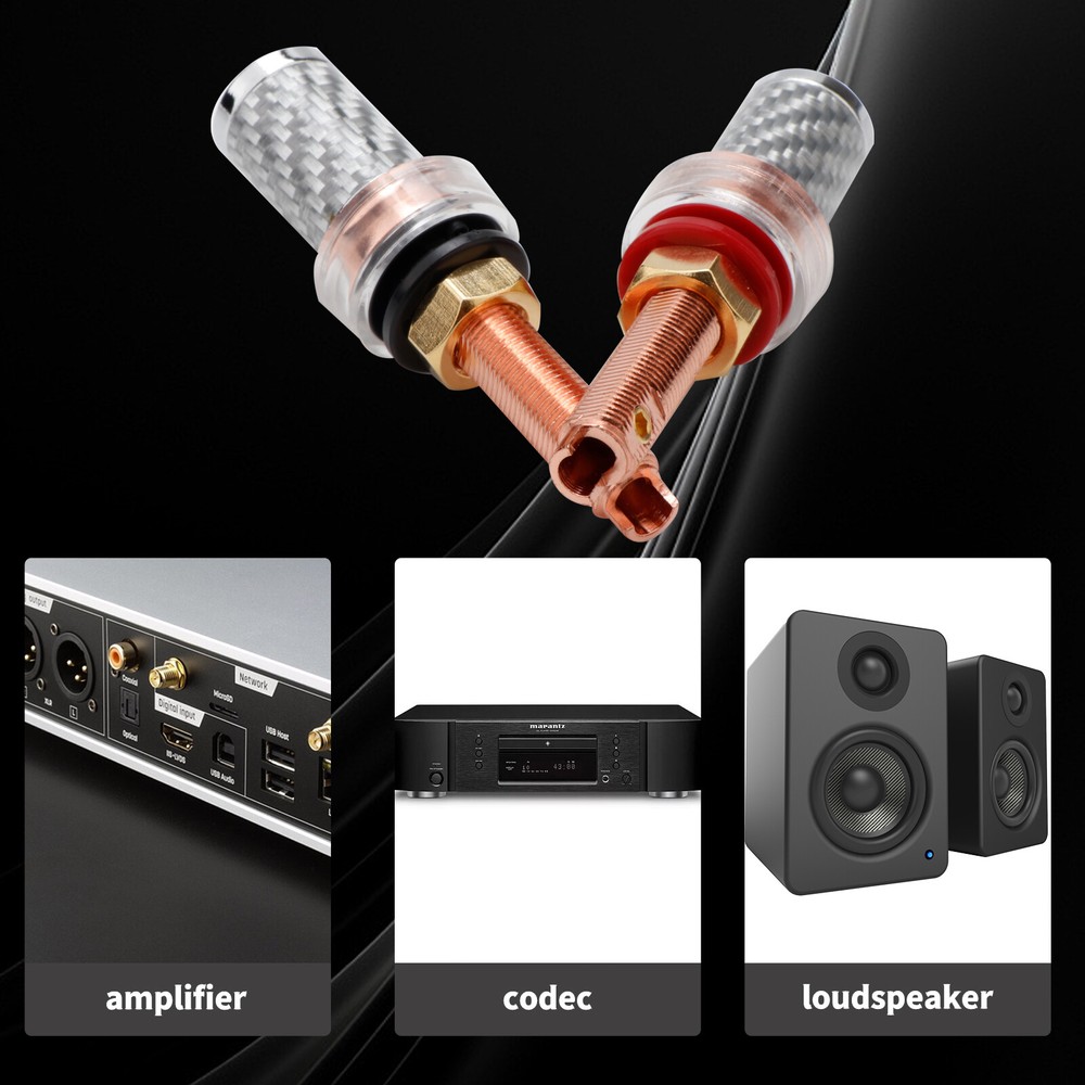 4PCS Binding Posts Speaker Cable Banana Adapter Audio Connector Copper Terminal