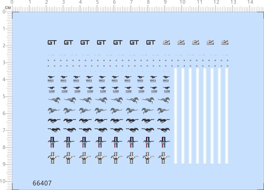 1/64 Decals Mustang 50th for model kits 66407