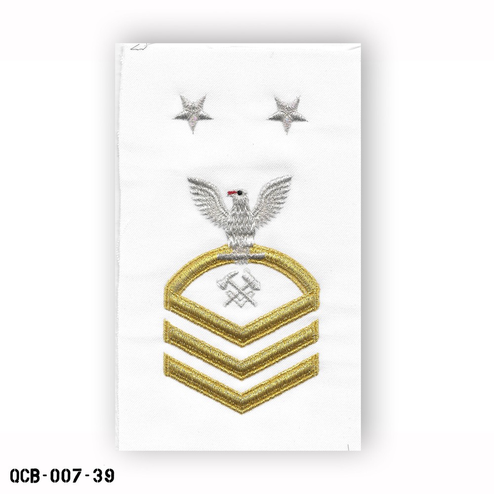 Maintenance Tech White Patch LG ~ US Navy E9 Master Chief Petty Officer ~ NEW
