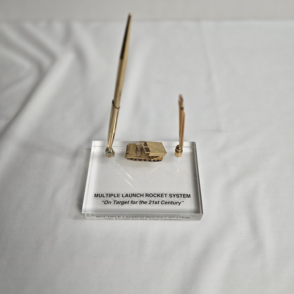 Vintage Multiple Launch Rocket System MLRS promotional desk set Lockheed Martin