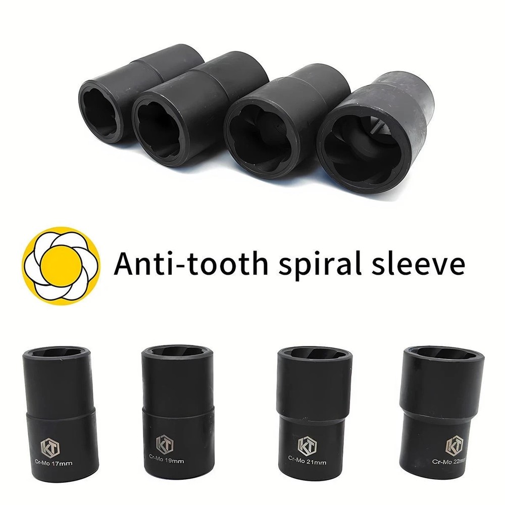 9PC Lug Nut Extractor Set,1/2" Drive Impact Bolt Remover Socket Tool for Damaged