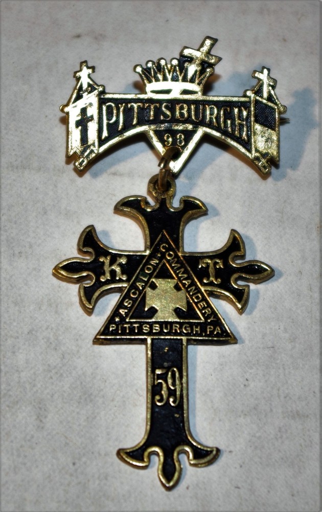 Vintage 1893 Ascalon Commandery - Pittsburgh No. 59 Pin