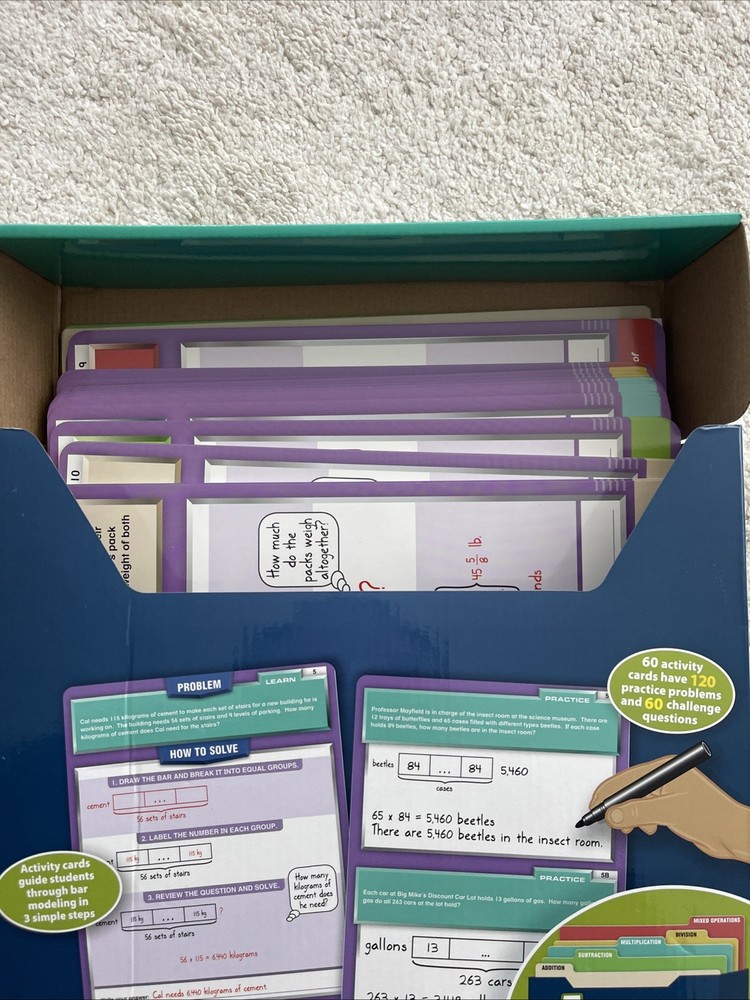 Lakeshore Bar Model Activity Cards Learning Step-By-Step Unused