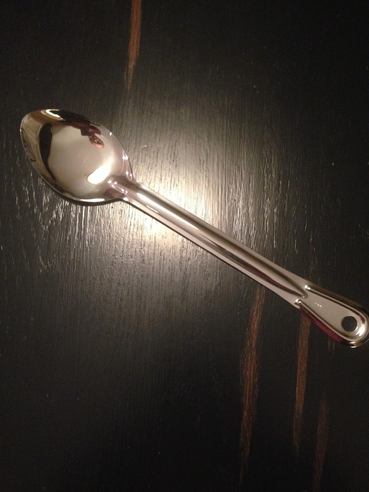 6  BASTING/SERVING SPOONS SOLID 13" STAINLESS STEEL