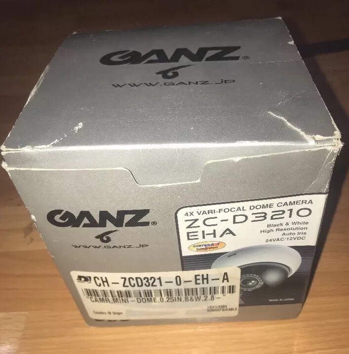 Ganz Dome Security Camera ZC- D3210 EHA Black White High Resolution 24VAC/12VDC