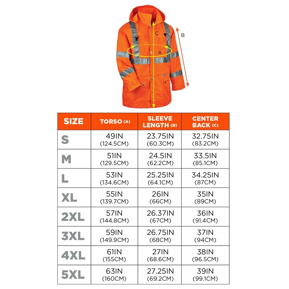 Ergodyne Standard Jacket Large Orange