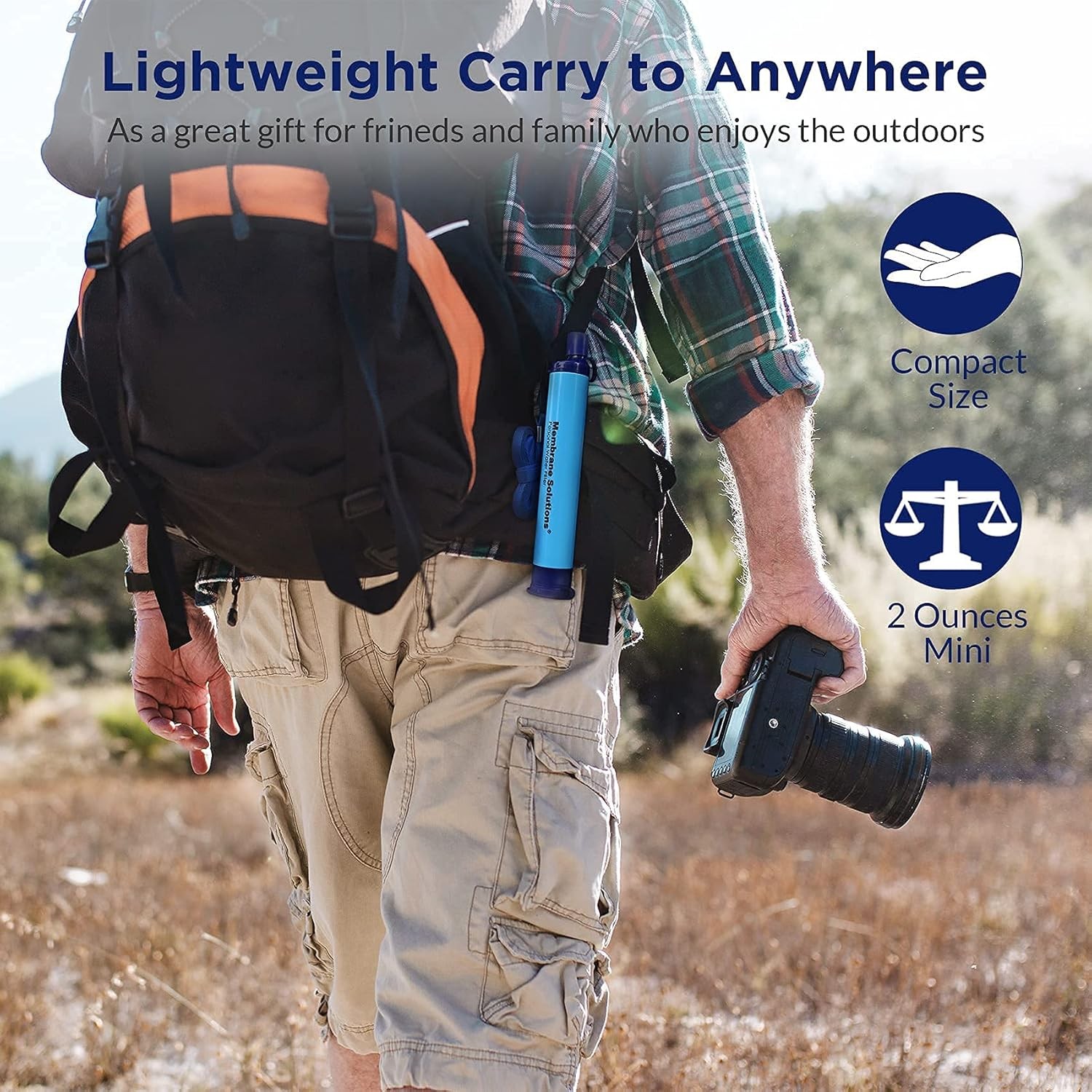 Portable Survival Water Filter Straw Purifier Camping Emergency Gear 4 Pack