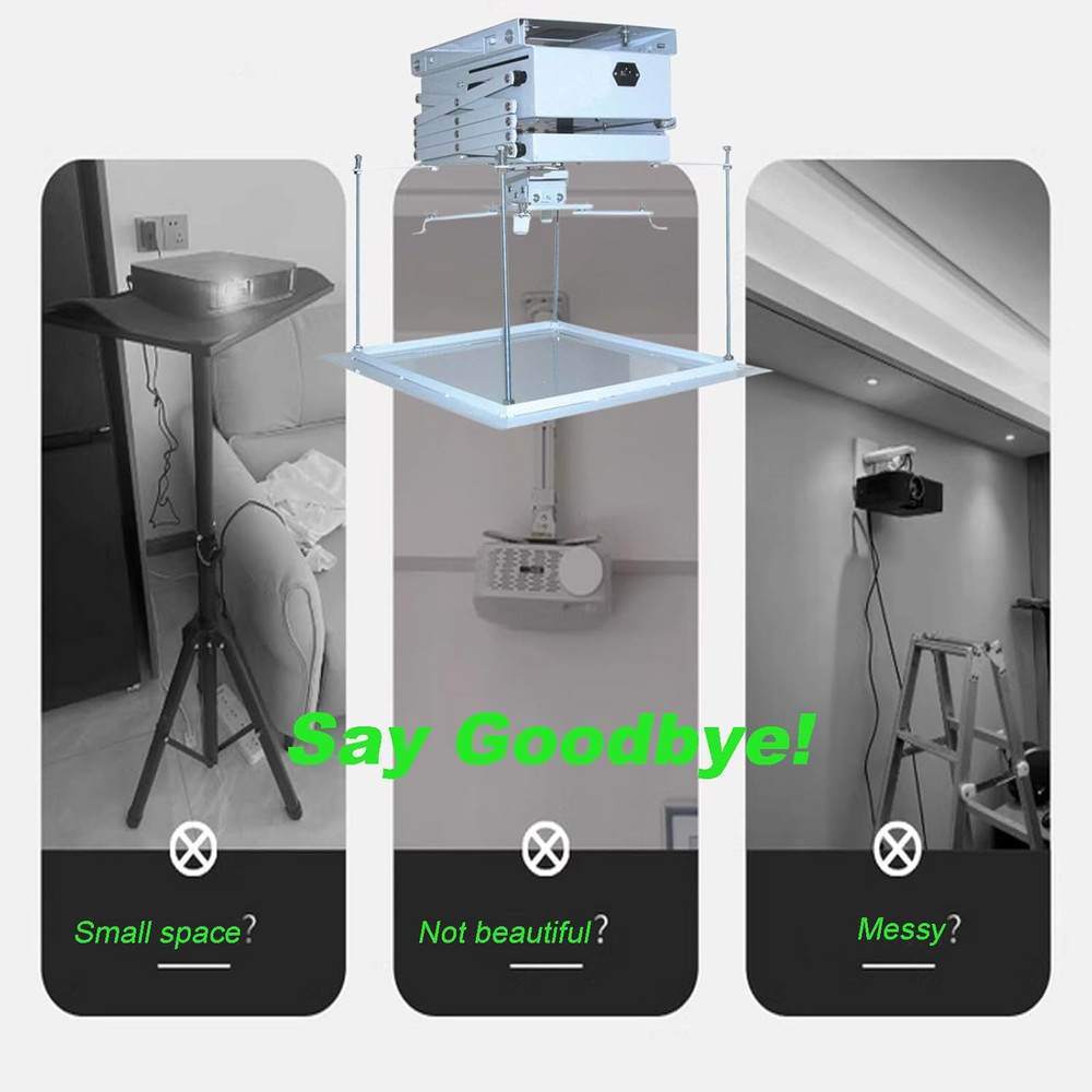 Electric Ceiling Projector Mount with Remote Control, 22Lbs Capacity, 39In Range