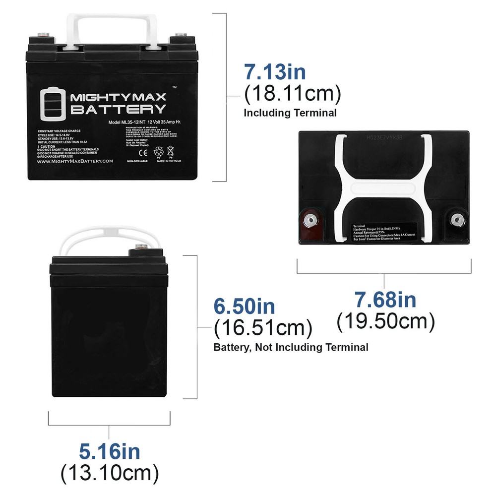 Mighty Max ML35-12 - 12V 35AH INT Battery - 2 Pack