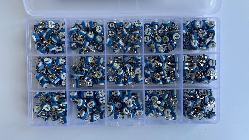15 Values 375pcs 100 Ohm-1M Ohm Variable Resistor Potentiometer Assortment Kit