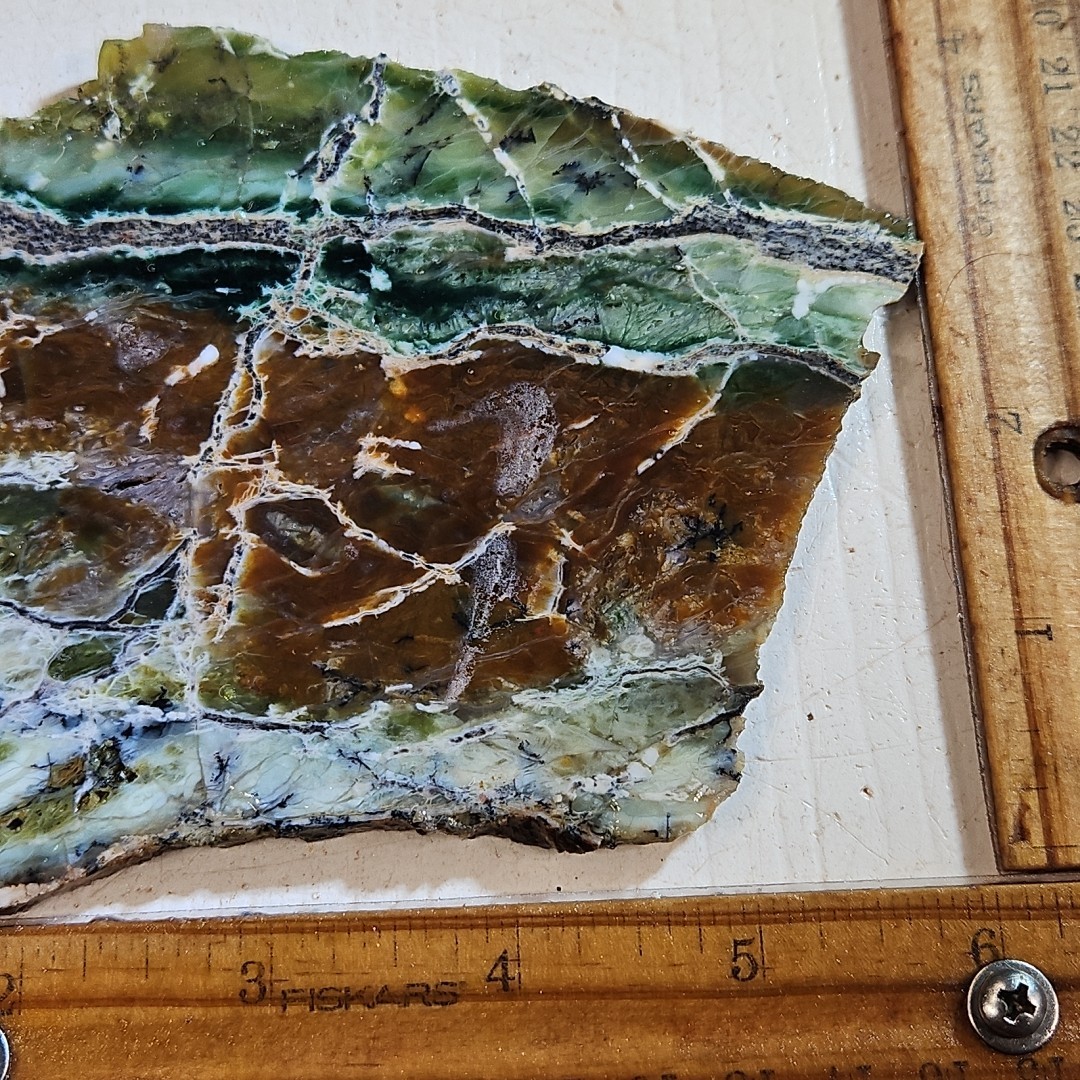 Green Opal slab Australia. Beautiful color. 6 " x 4 3/8" x 1/4" 4.9OZ