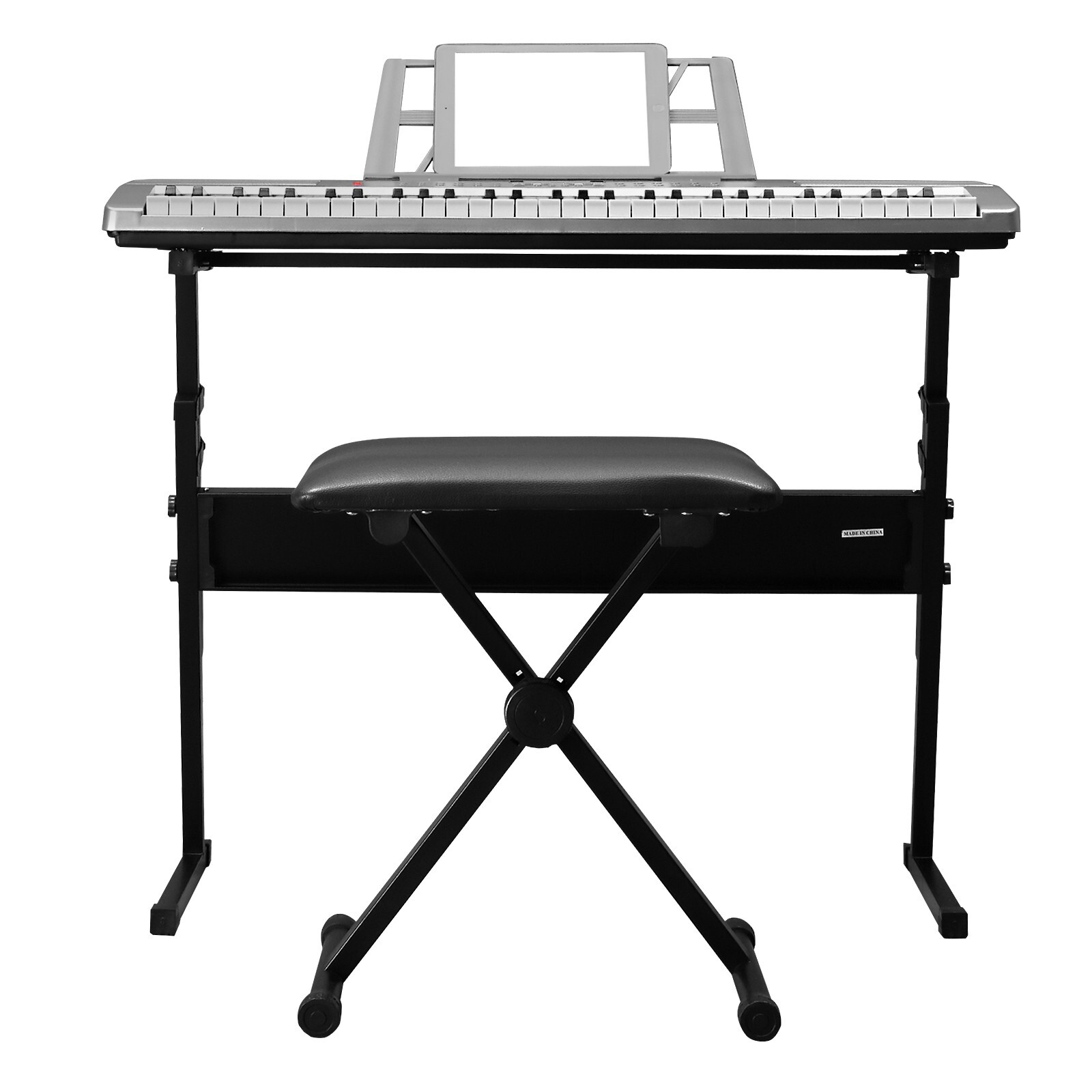 Used Electric Piano Keyboard with USB MIDI, Stand, Bench, Mic